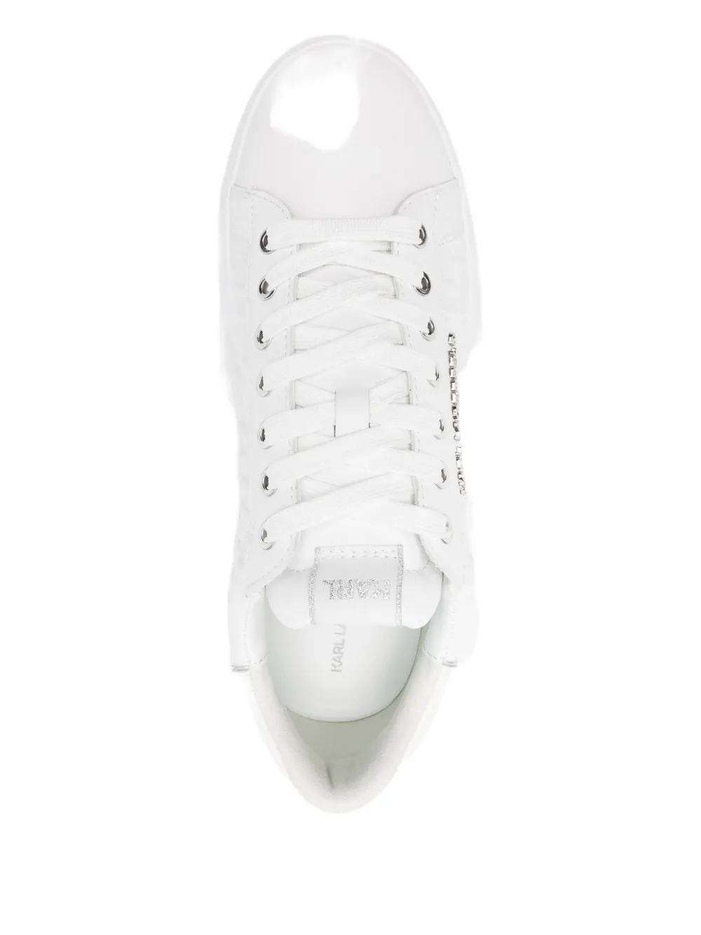 Karl Lagerfeld Quilted Leather Sneakers In White