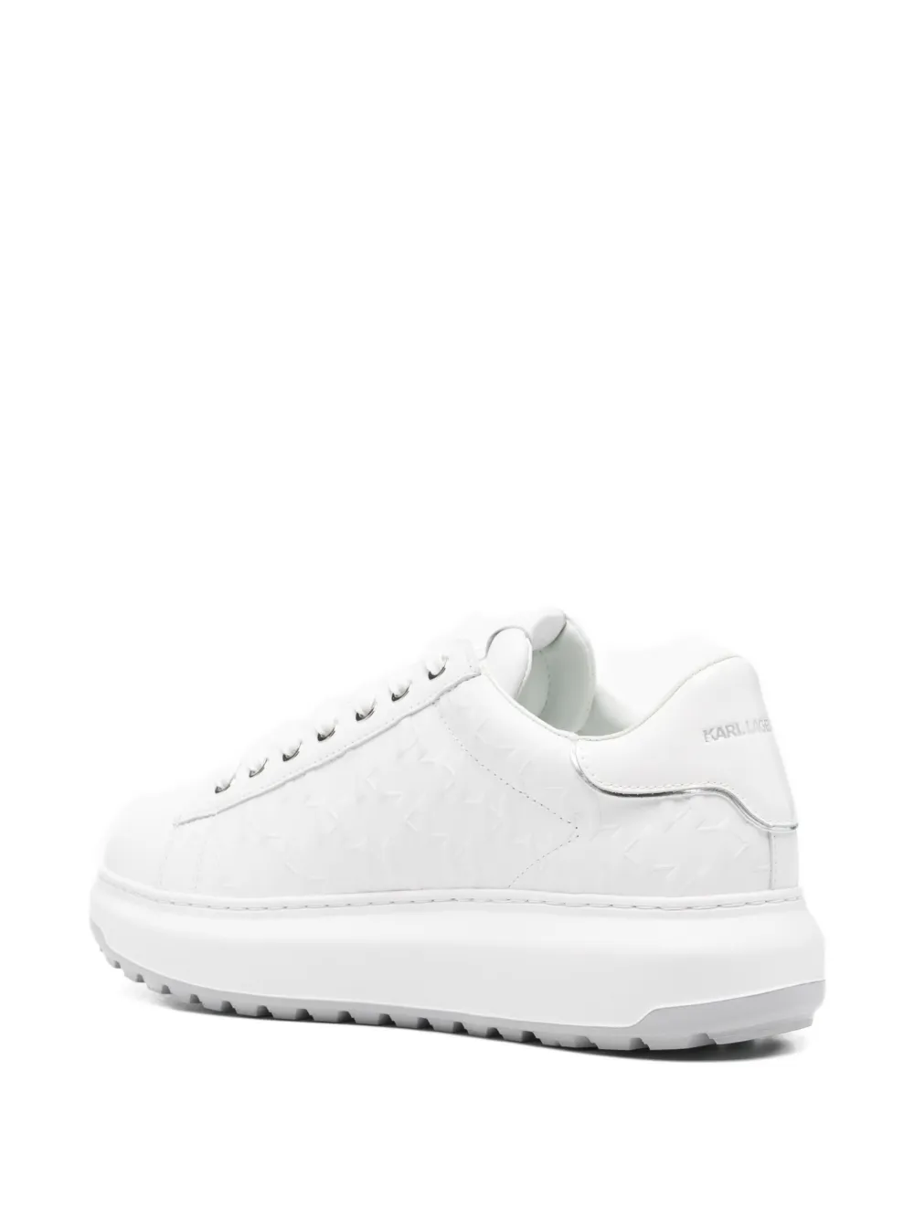Karl Lagerfeld Quilted Leather Sneakers In White