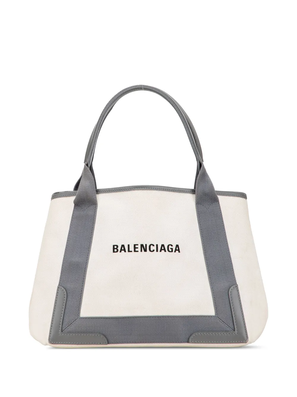 Balenciaga Pre-Owned 2020 Canvas Navy Cabas S tote bag - ホワイト Balenciaga Pre-Owned 2020 Canvas Navy Cabas S tote bag - ホワイト