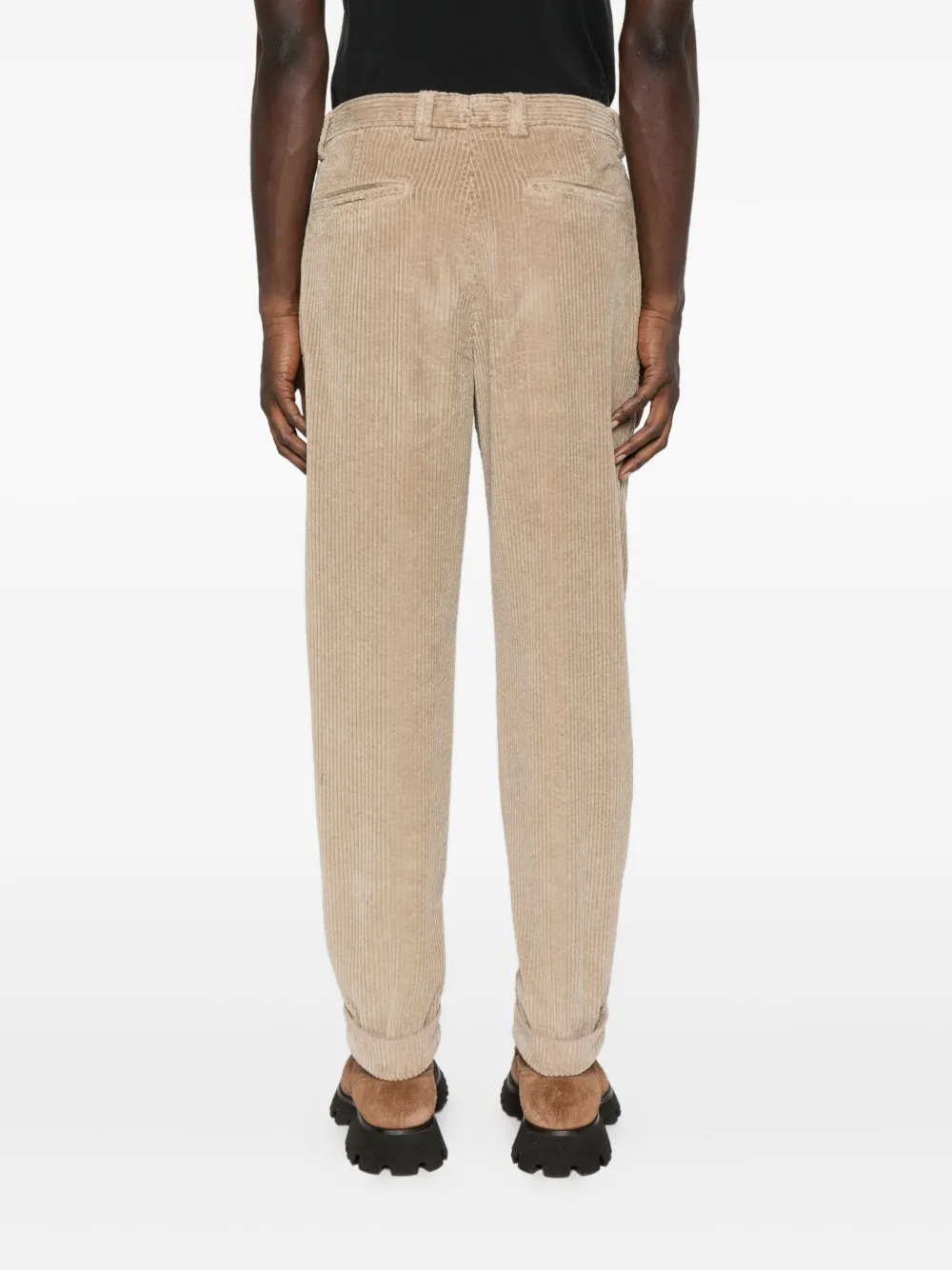 Berwich Geplooide ribfluwelen broek Beige