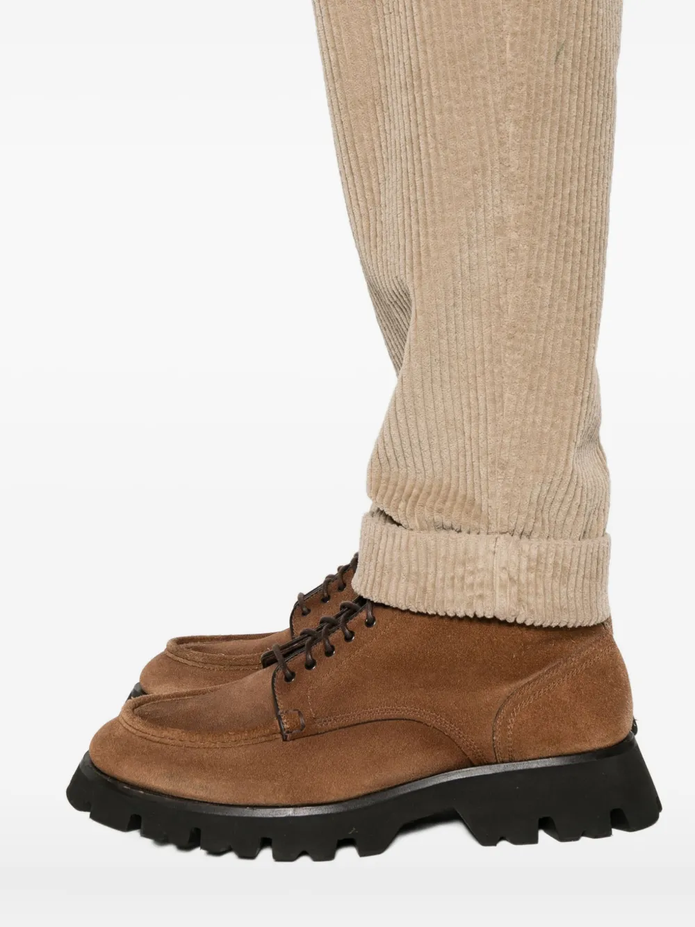 Berwich Geplooide ribfluwelen broek Beige