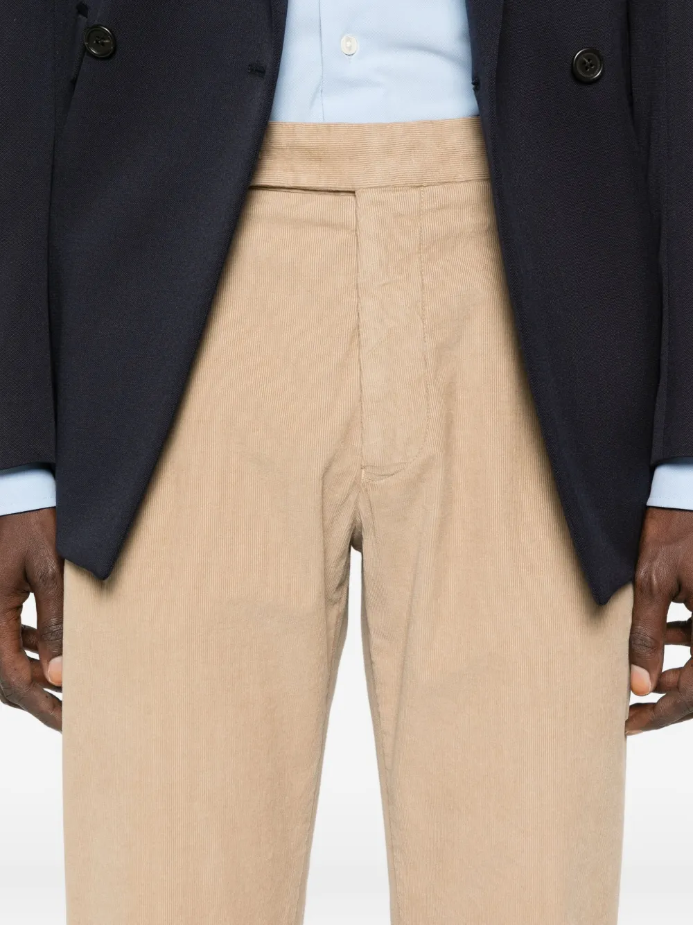 Berwich Plooibroek van micropana Beige