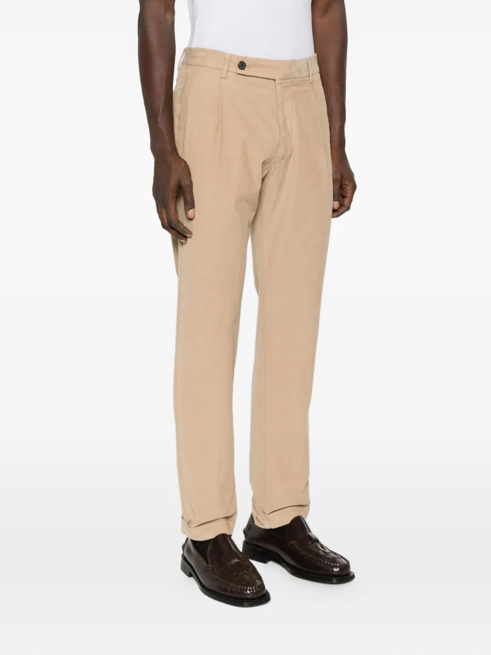 Berwich Plooibroek van micropana Beige