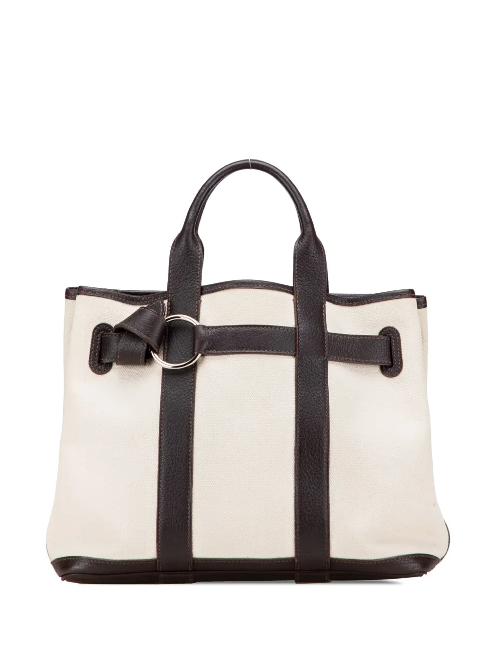 Hermès Pre-Owned 2007 Toile and Negonda Ceinture PM tote bag - ホワイト Hermès Pre-Owned 2007 Toile and Negonda Ceinture PM tote bag - ホワイト