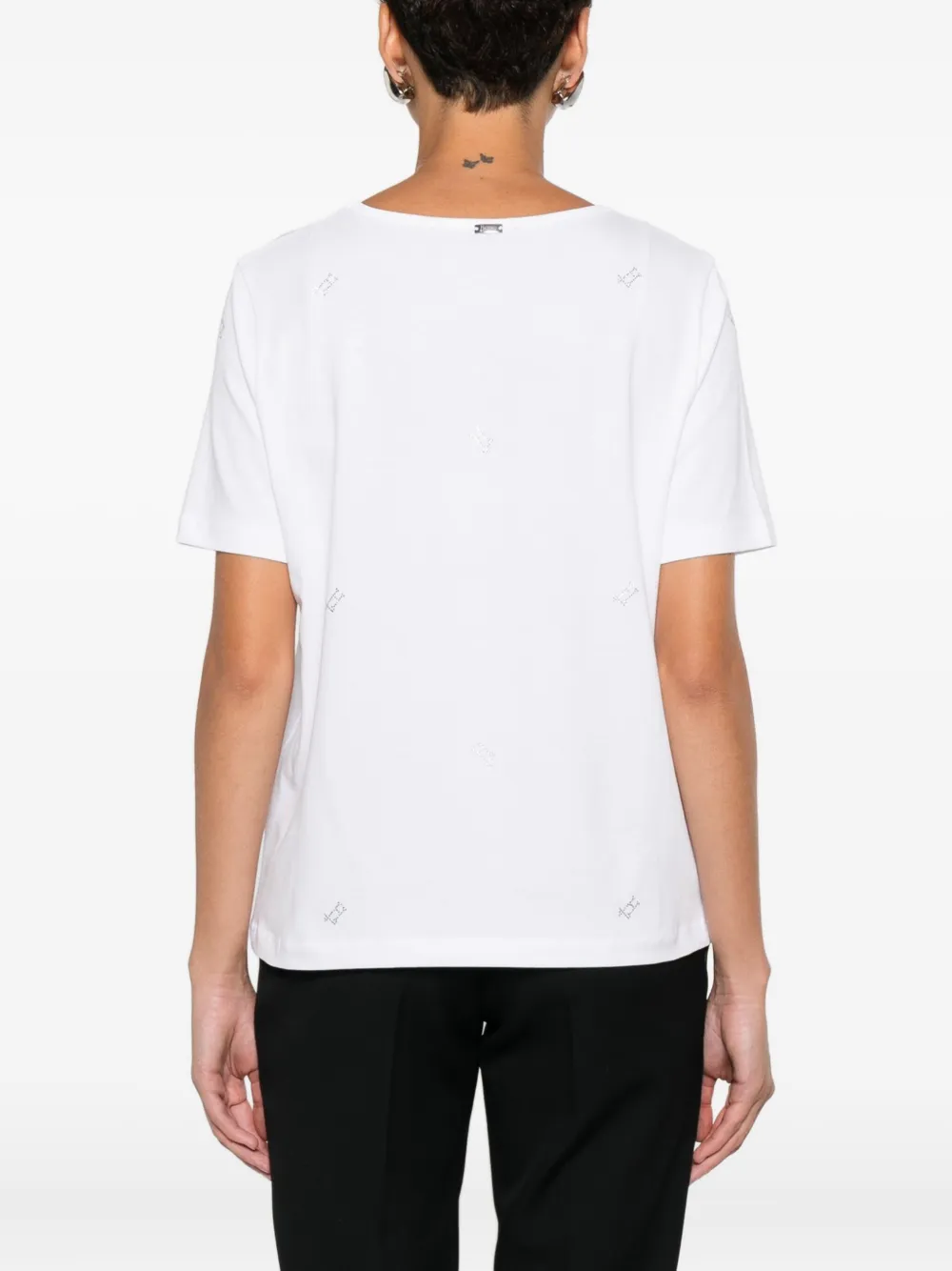 Herno T-shirt verfraaid met stras Wit