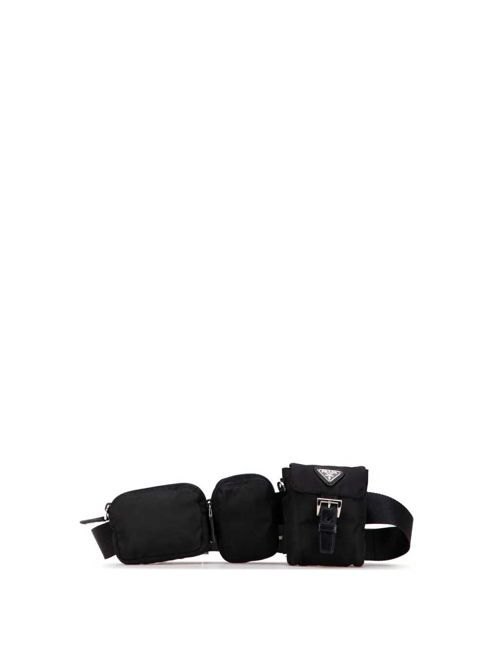 Prada Pre-Owned 2000-2013 Tessuto Triple Pouch belt bag - ブラック Prada Pre-Owned 2000-2013 Tessuto Triple Pouch belt bag - ブラック
