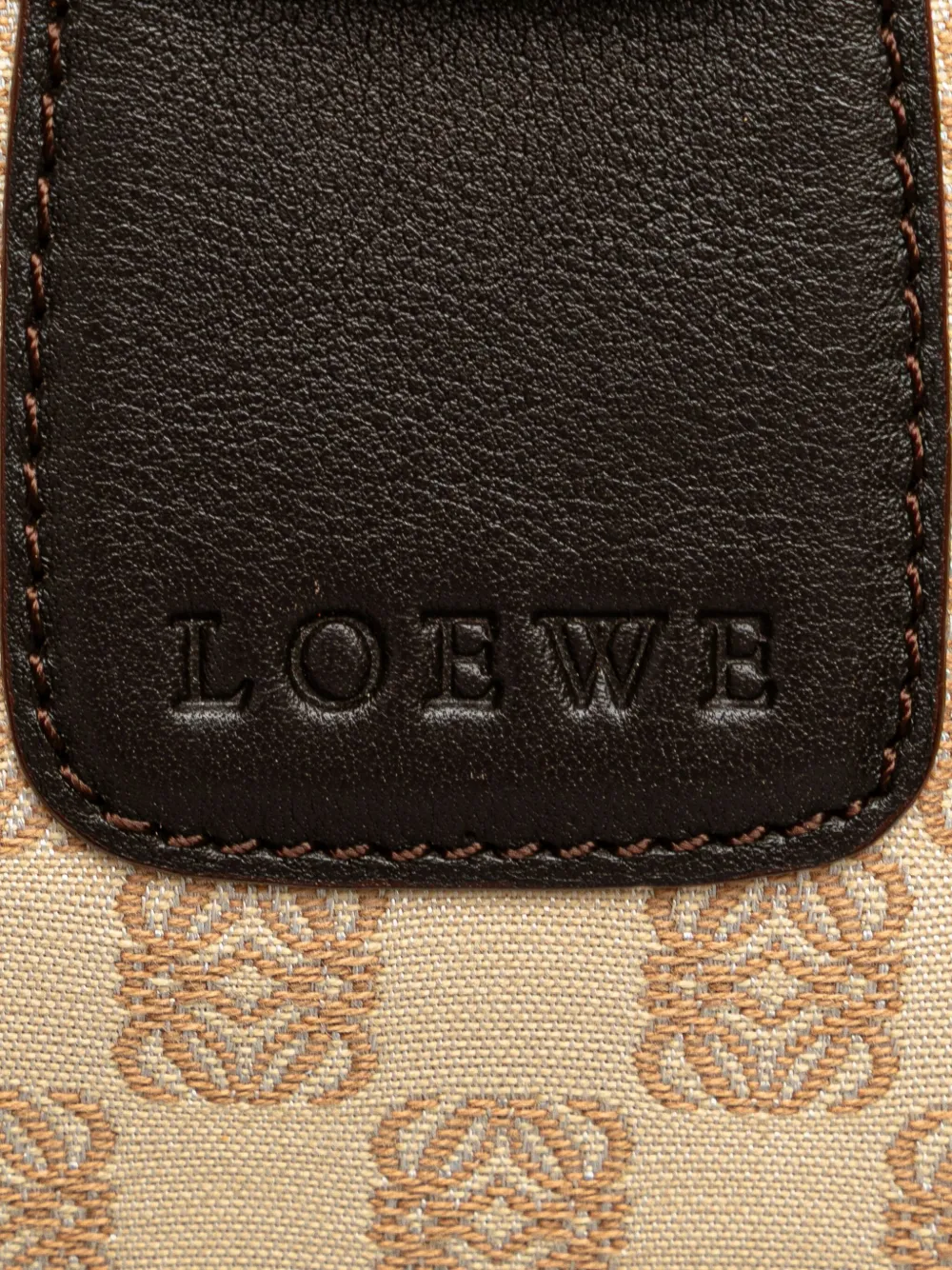 Pre-owned Loewe 2004 Anagram Canvas Senda Handbag In Brown