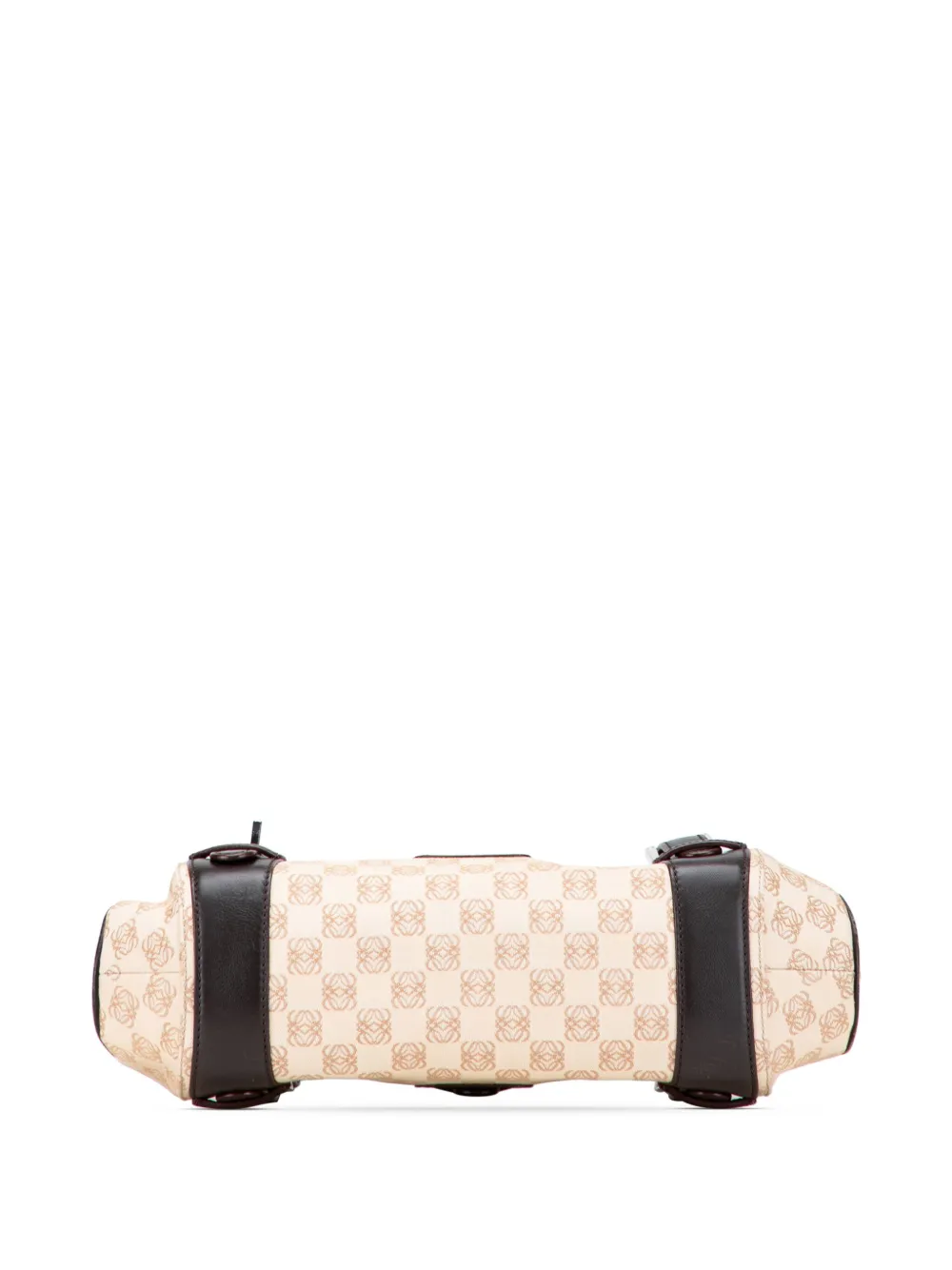 Pre-owned Loewe 2004 Anagram Canvas Senda Handbag In Brown