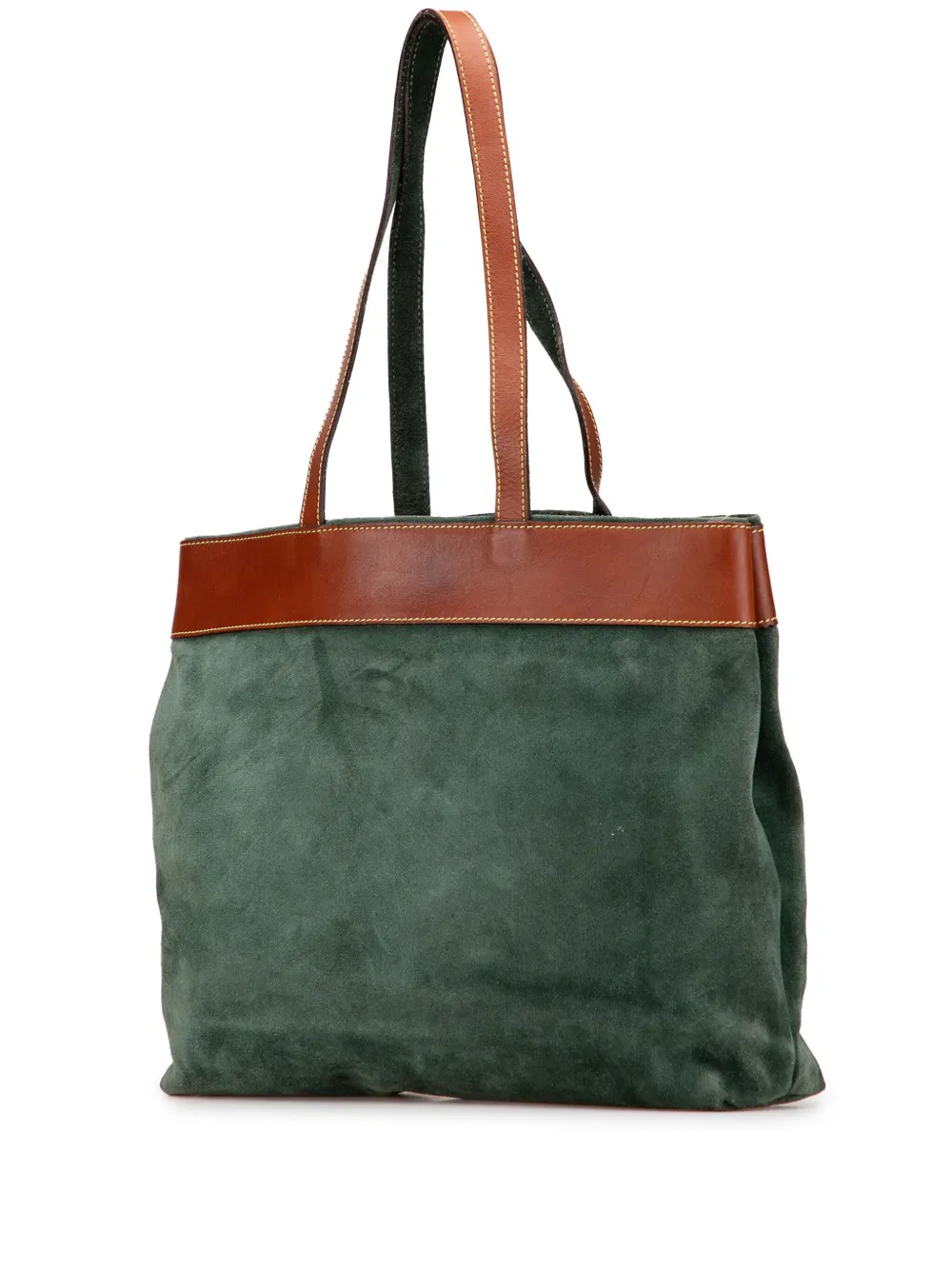 Loewe Pre-Owned 2000-2025 Leather Trimmed Anagram Suede Tote Bag 