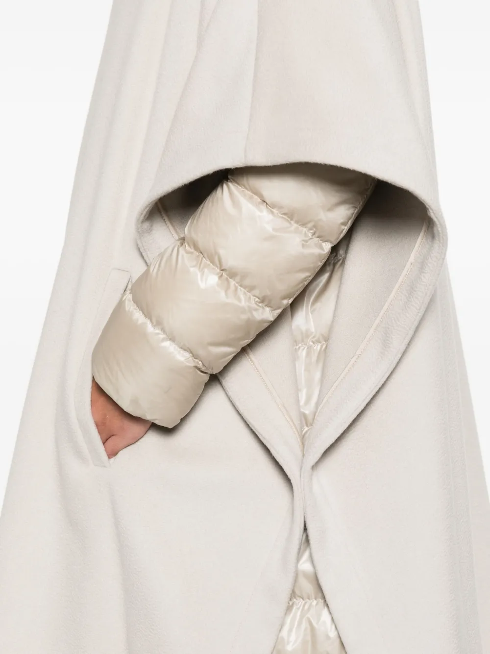 Herno Zip-front Cape Coat In Neutral