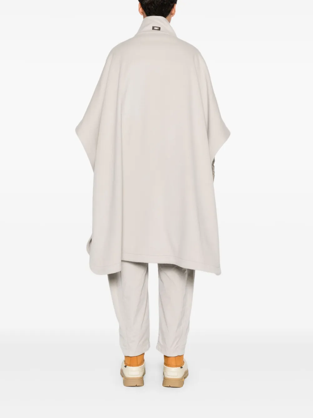 Herno Zip-front Cape Coat In Neutral