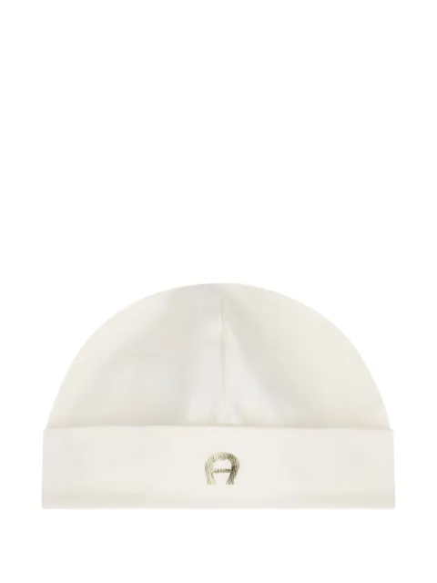 Aigner Kids gorro tejido de canalé con logo