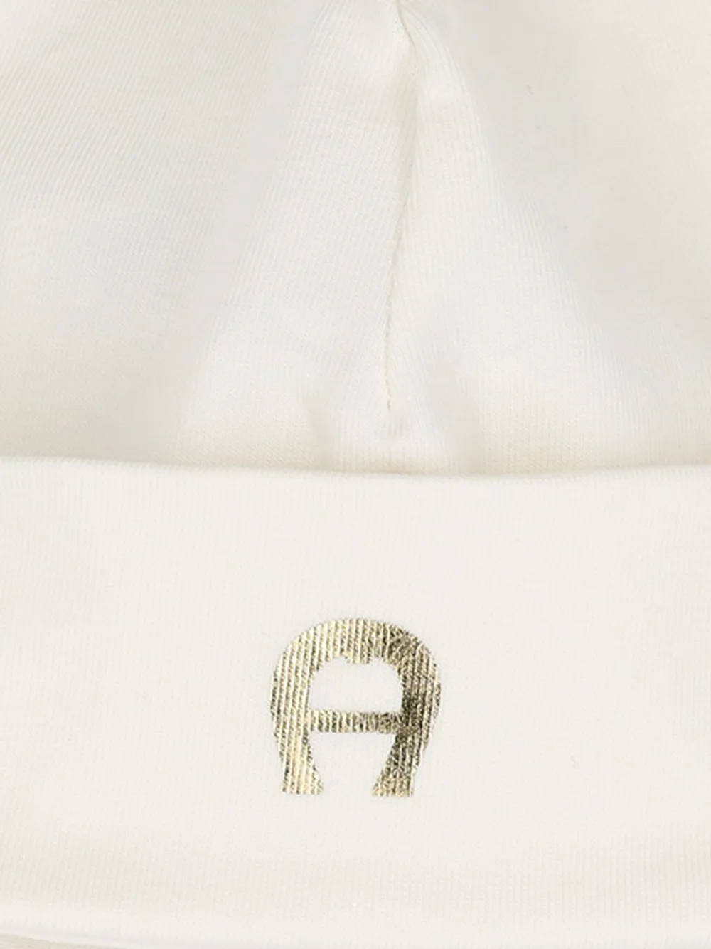 Aigner Logo Ribbed Beanie In Neutral