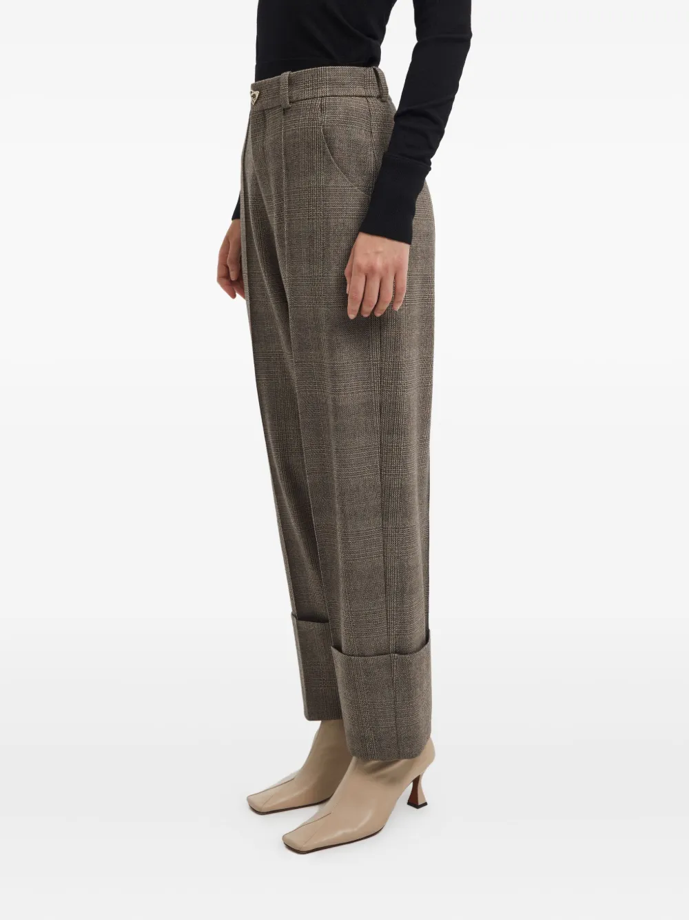 Aeron Karierte Hose Mit Umschlag In Green