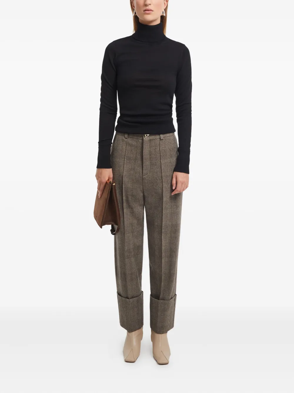 AERON Geruite broek met cuffs - Grijs