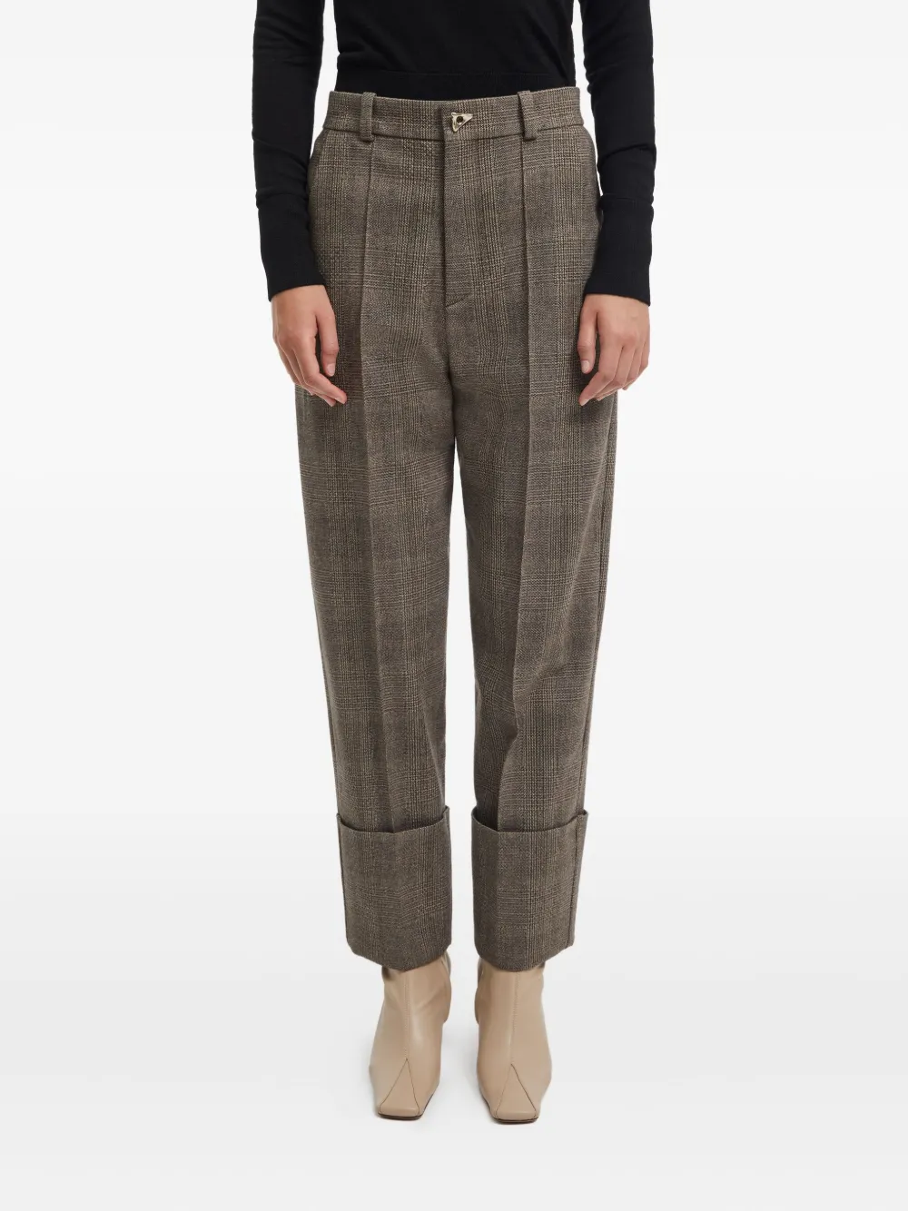 Aeron Karierte Hose Mit Umschlag In Green