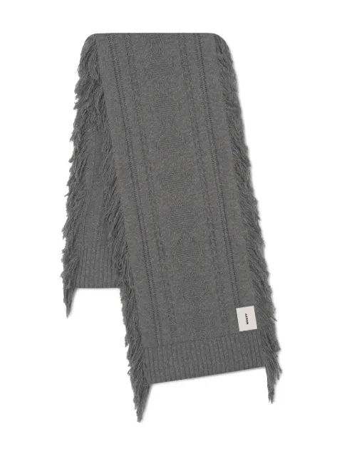 AERON cable-knit fringe scarf