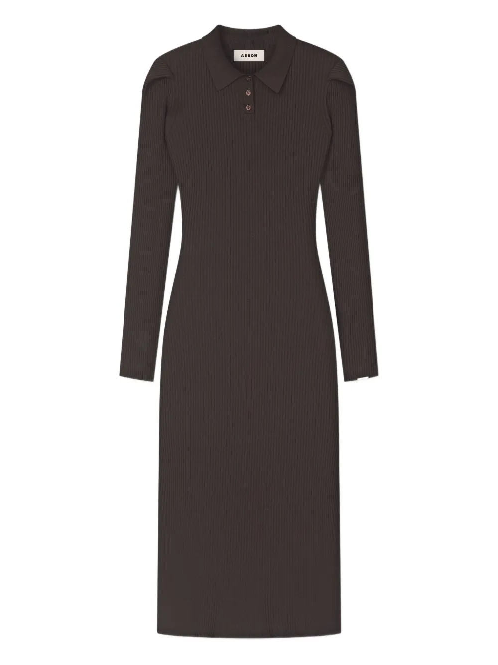 AERON Abito midi a coste - Marrone