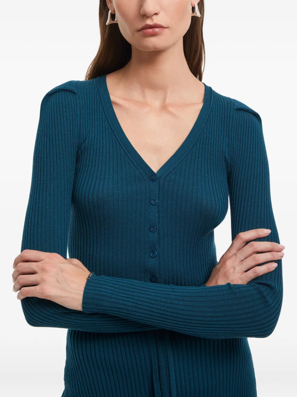 AERON Ribgebreid vest Blauw