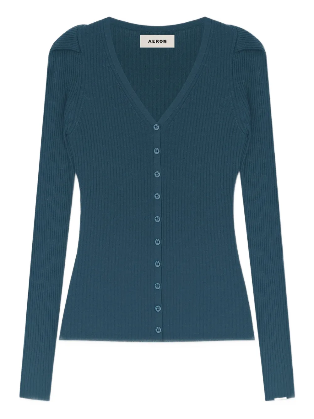 AERON Cardigan a coste con scollo a V - Blu