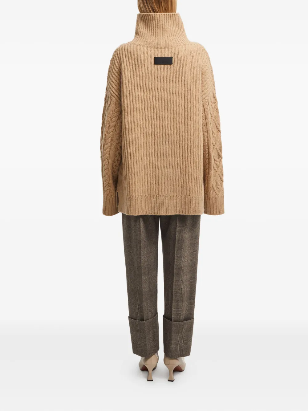Aeron Cable-knit Turtleneck Sweater In Brown