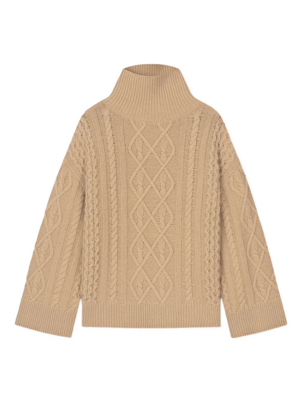 Aeron Cable-knit Turtleneck Sweater In Brown