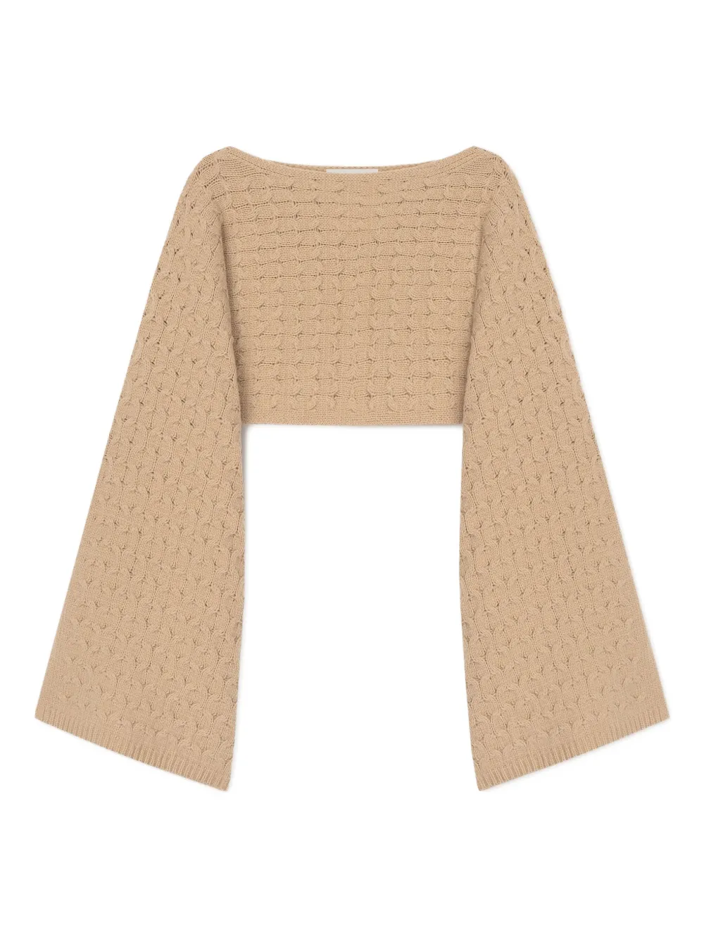 Aeron Ellie Cable-knit Bell-sleeves Sweater In Neutral