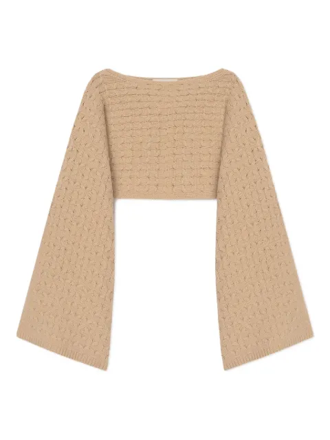 AERON Ellie cable-knit bell-sleeves sweater