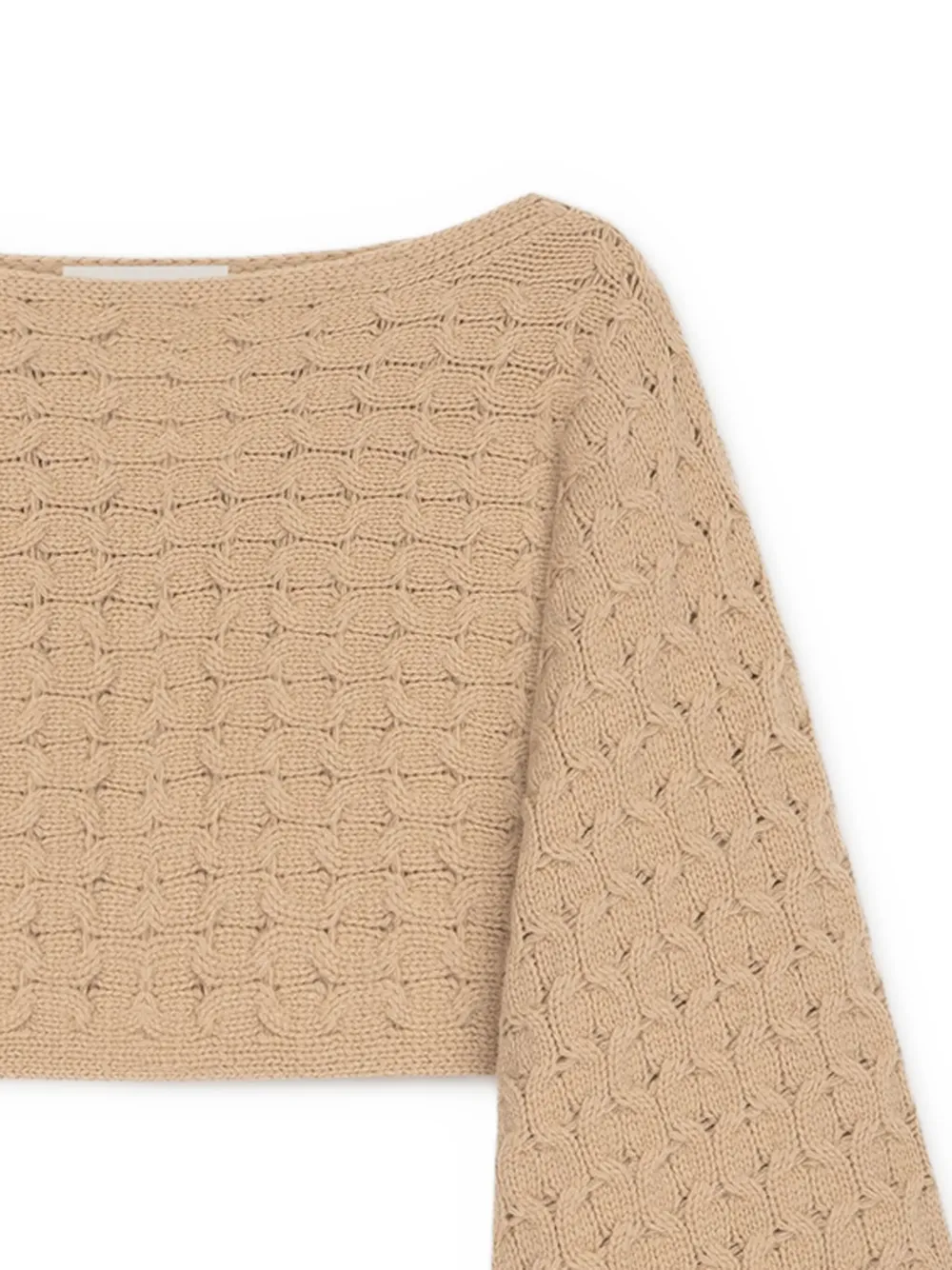 Aeron Ellie Cable-knit Bell-sleeves Sweater In Neutral