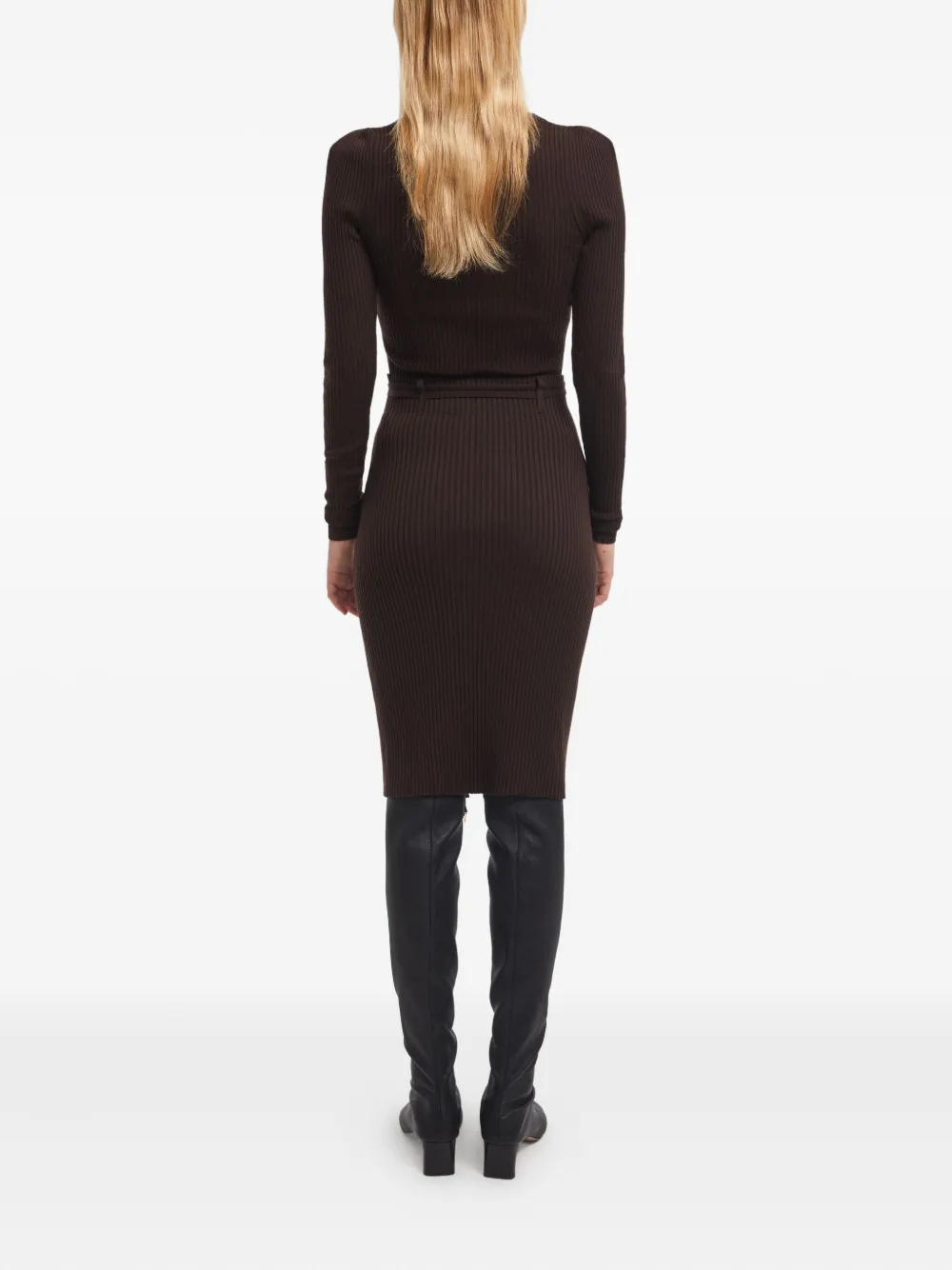 AERON Midi-rok van wolblend Bruin