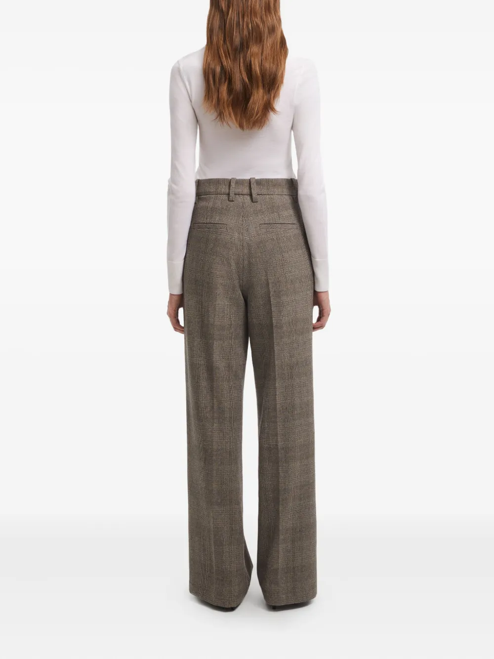 Aeron Checked Wool Trousers In Gray