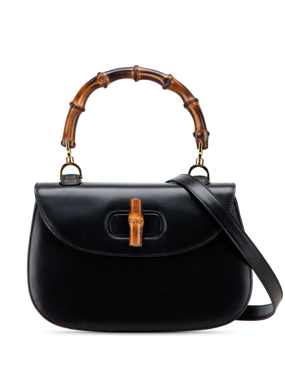Gucci Pre-Owned 20th Century Calfskin Bamboo Night handbag - ブラック Gucci Pre-Owned 20th Century Calfskin Bamboo Night handbag - ブラック