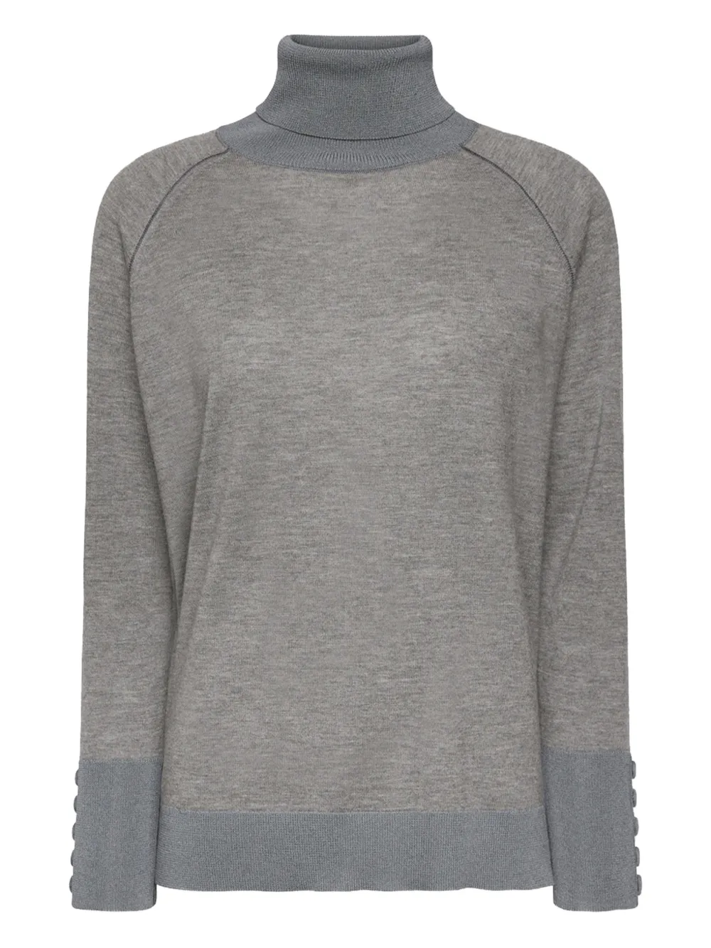 ELENA MIRO` button-embellished turtleneck knitwear | Grey | Image 1