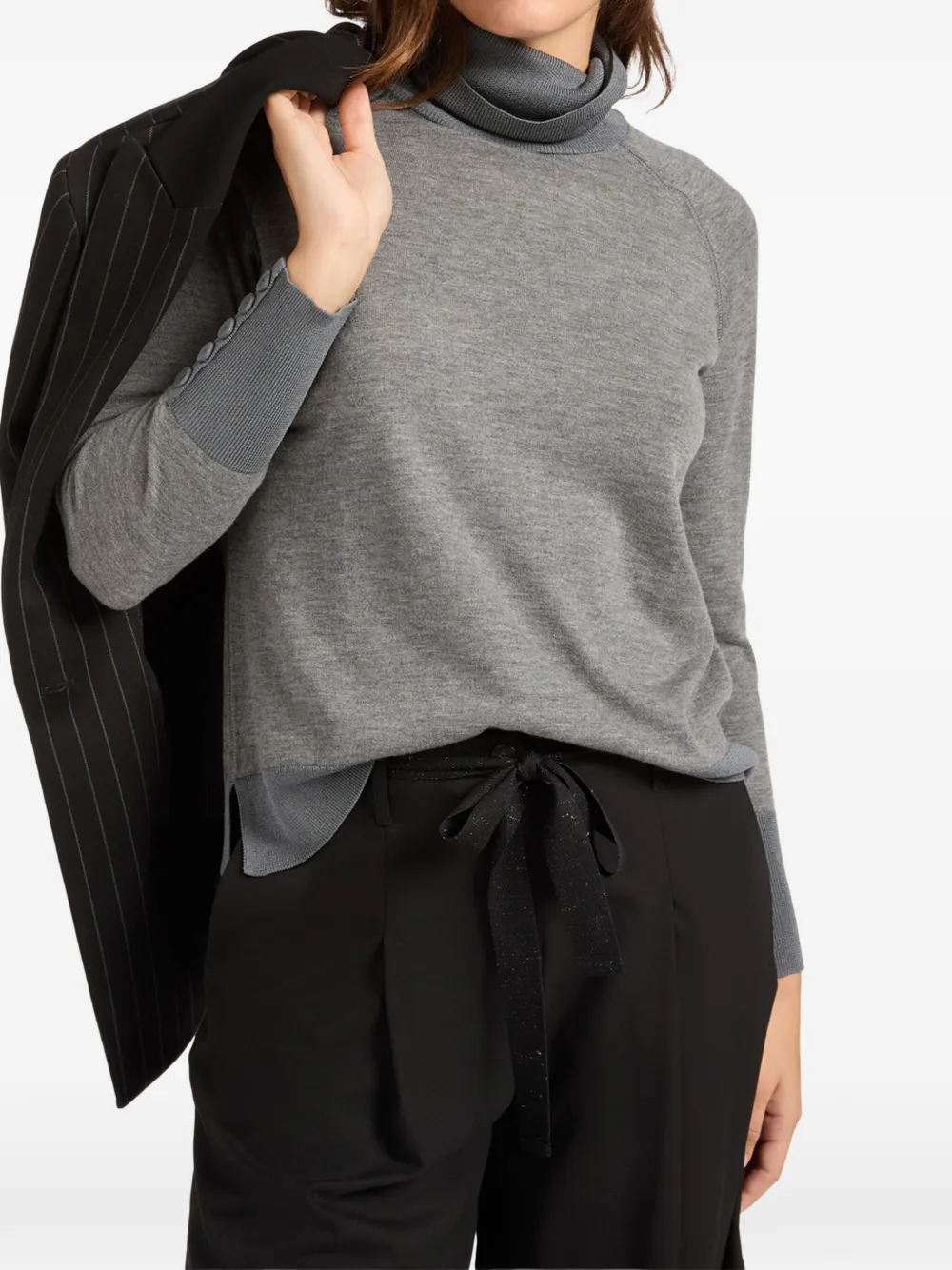 ELENA MIRO` button-embellished turtleneck knitwear | Knitted Sweaters | Image 2