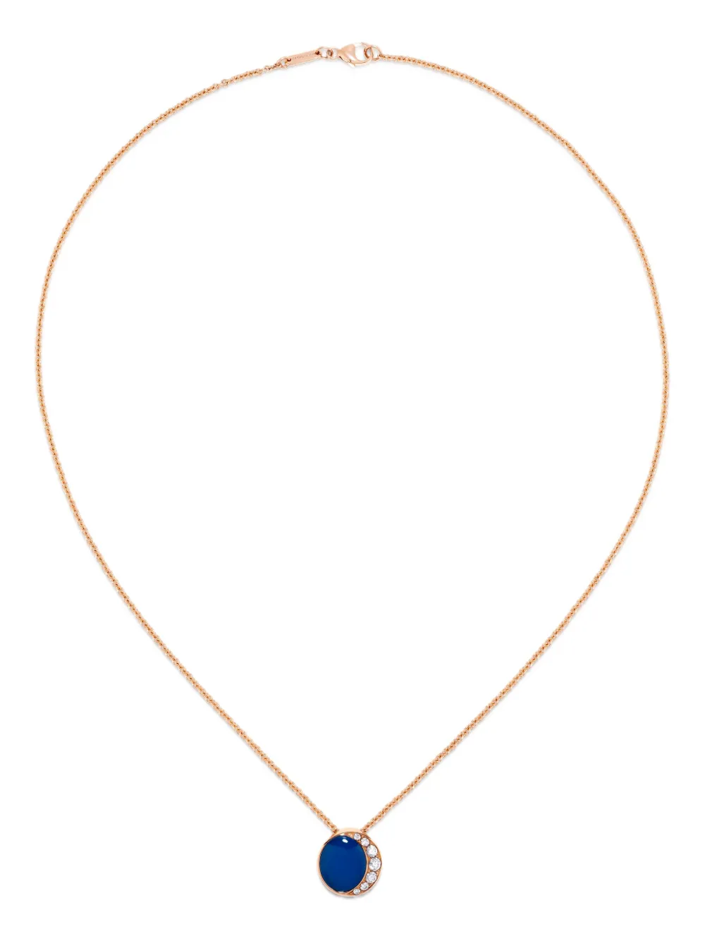 David Morris 18K rose gold Fortuna diamond and agate necklace | Pink | Image 1