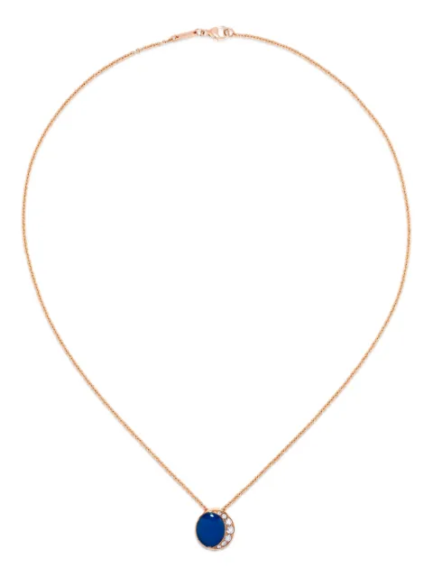 David Morris 18K rose gold Fortuna diamond and agate necklace