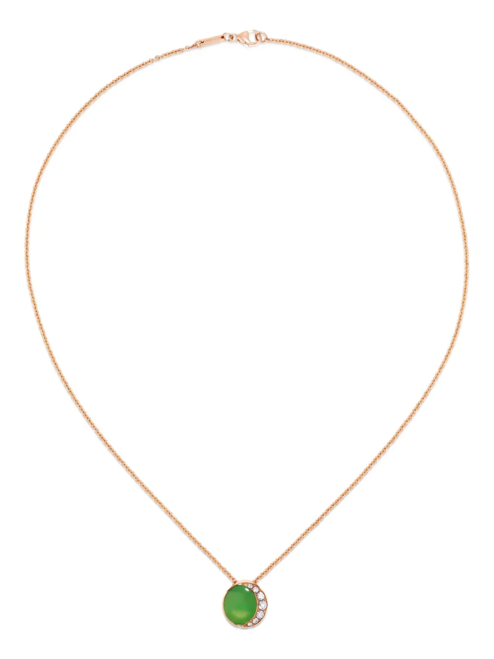 David Morris 18k Rose Gold Fortuna Chrysoprase Necklace In Gold