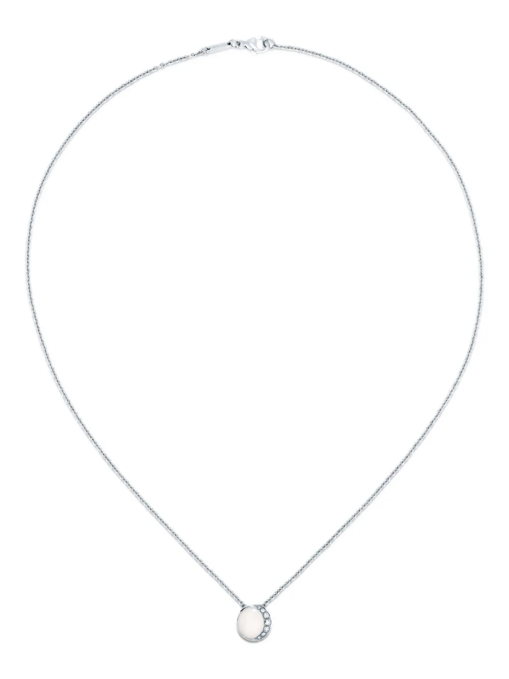 David Morris 18k White Gold Fortuna Mother-of-pearl Necklace In Metallic