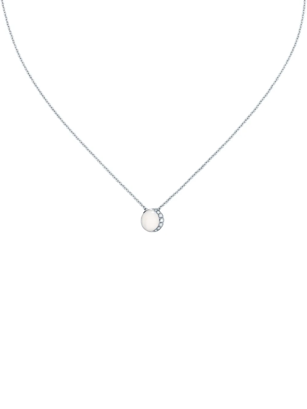 David Morris 18k White Gold Fortuna Mother-of-pearl Necklace In Metallic