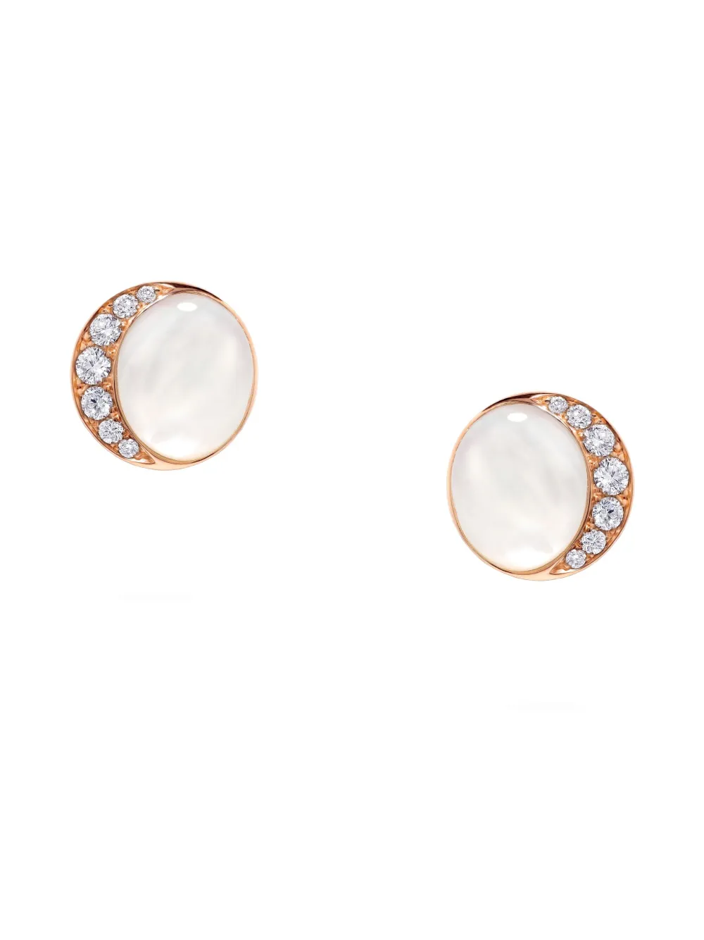 David Morris 18k Rose-gold Fortuna Round-shape Diamond-embellishment Earrings In Gold