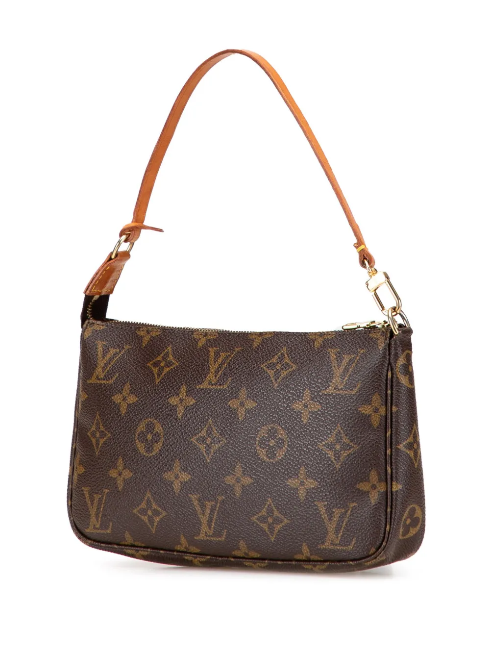Pre-owned Louis Vuitton 1999 Monogram Pochette Accessoires Shoulder Bag In Brown