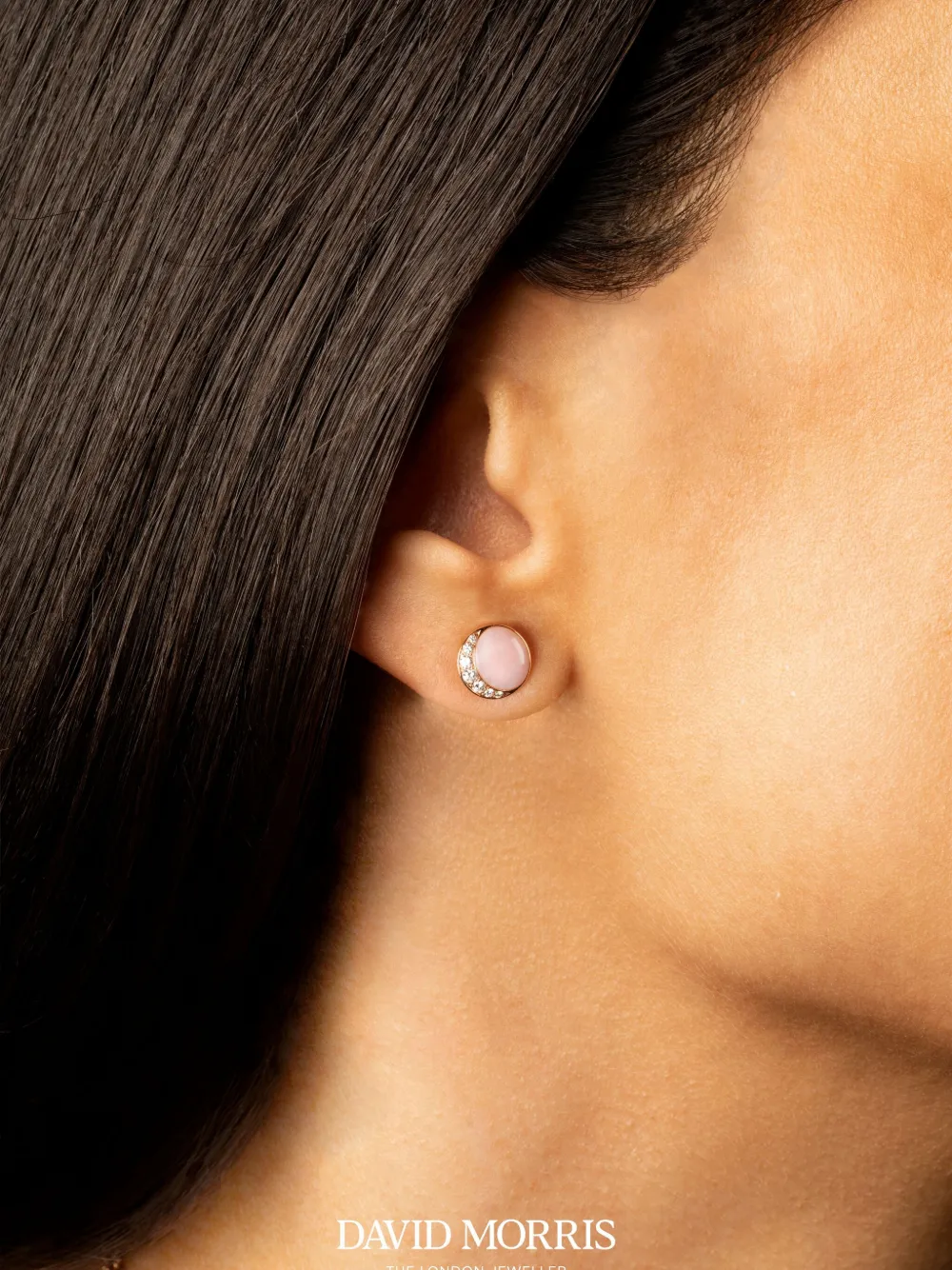 David Morris 18K rose gold Fortuna round-shape cdiamond-embellishment earrings | Image 2