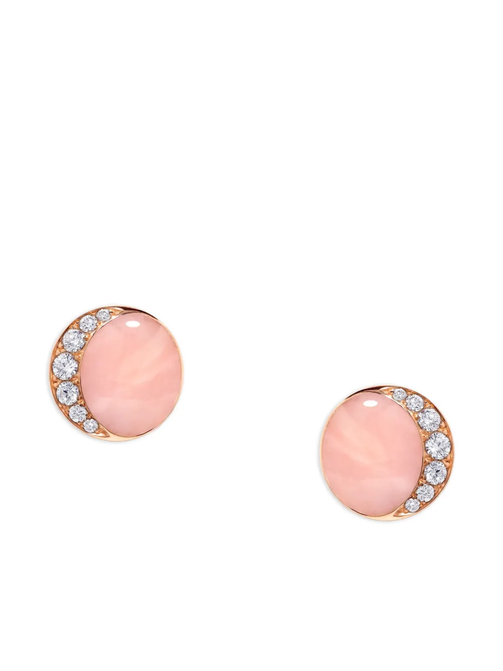 David Morris 18K rose gold Fortuna round-shape cdiamond-embellishment earrings | Pink | Image 1