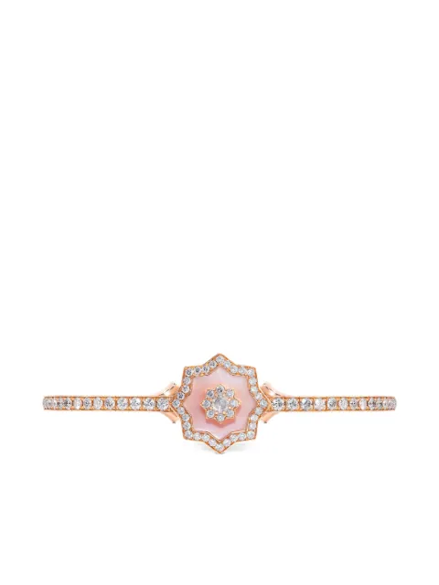David Morris 18K rose gold Astra diamond and mother-of-pearl bangle