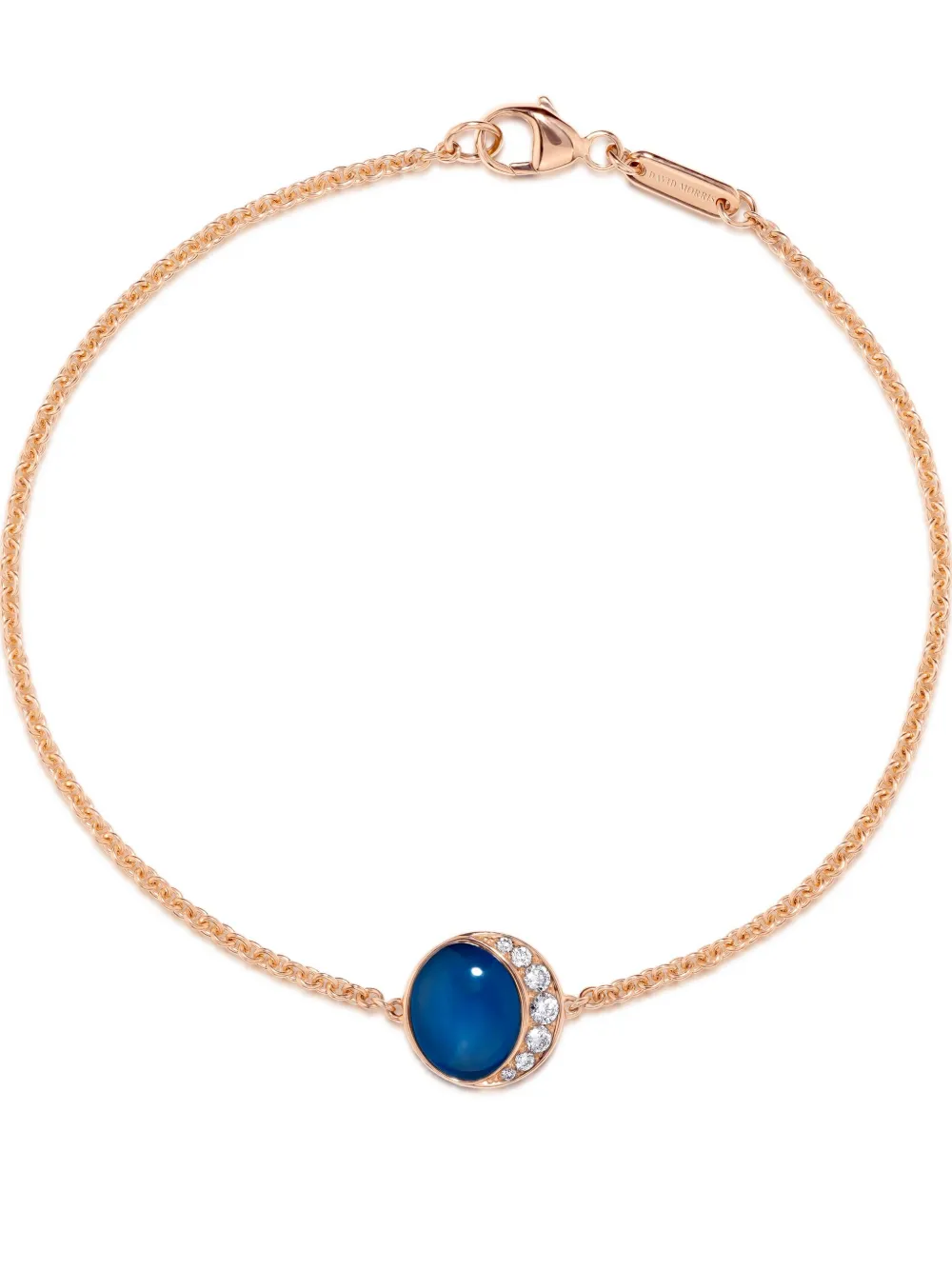 David Morris 18k Rose Gold Fortuna Diamond And Agate Bracelet In Gold