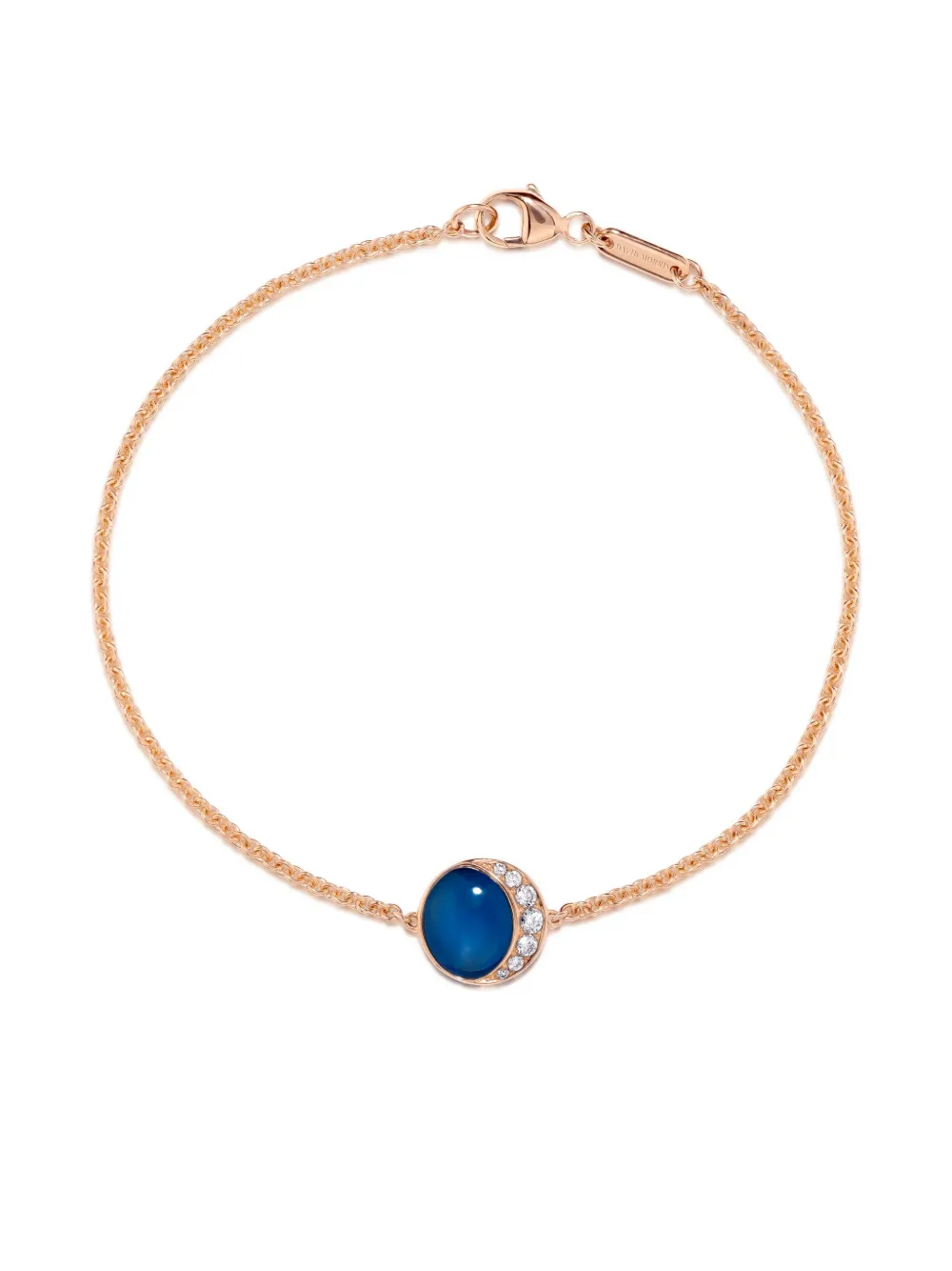 David Morris 18k Rose Gold Fortuna Diamond And Agate Bracelet In Gold