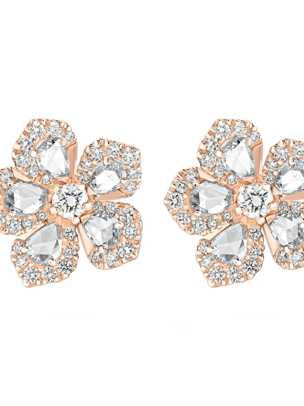 David Morris 18k Rose Gold Miss Daisy Diamond-embellishment Earrings In Gold