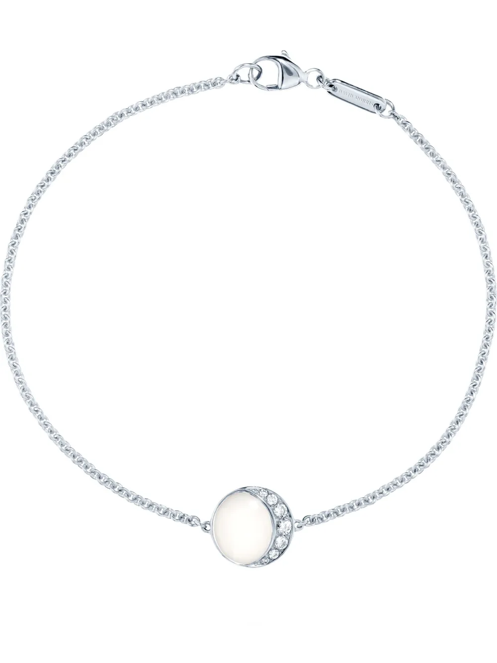 David Morris 18k White Gold Fortuna Diamond Bracelet In Metallic