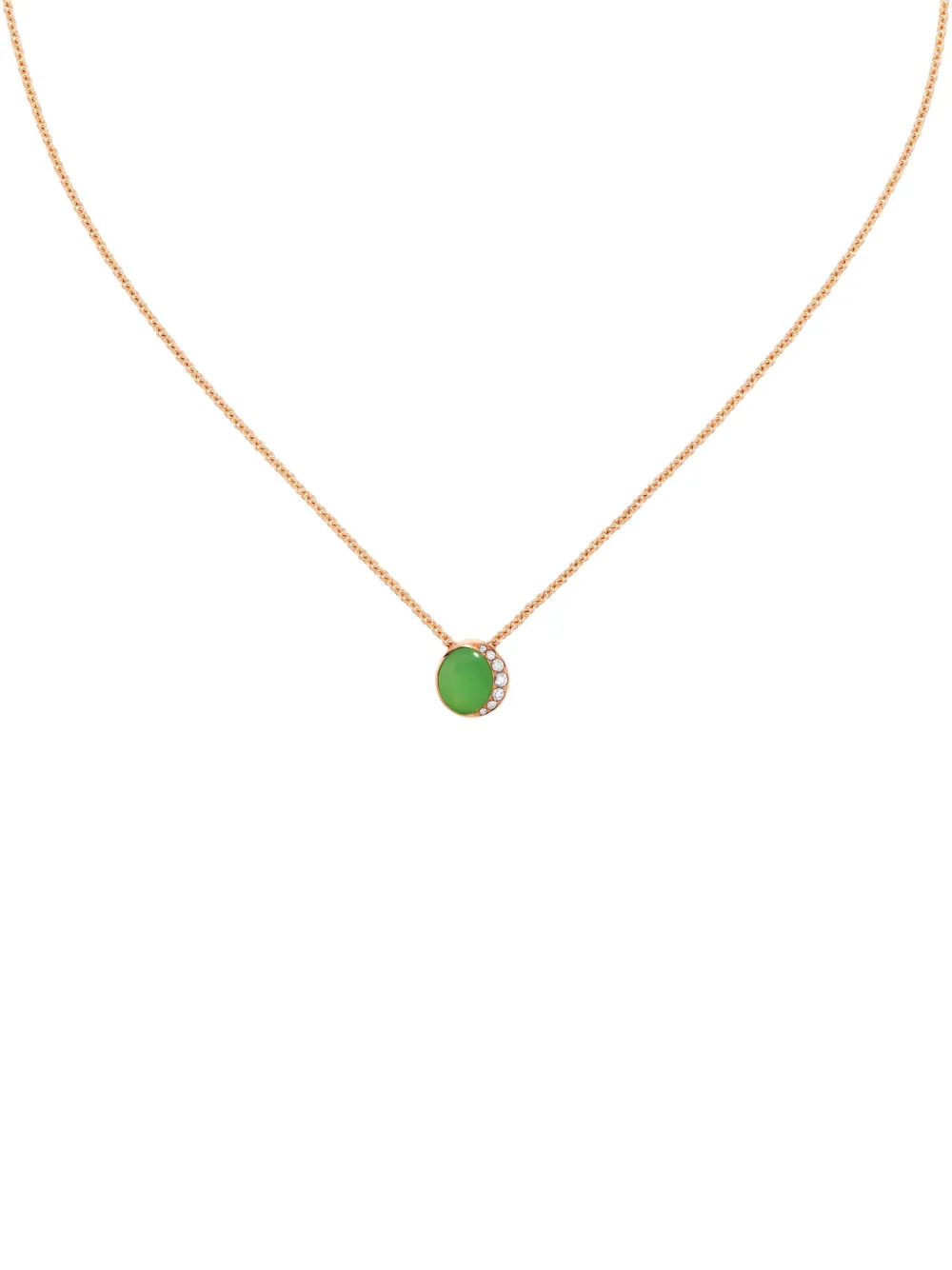  David Morris 18k Rose Gold Fortuna Chrysoprase Necklace - Green 