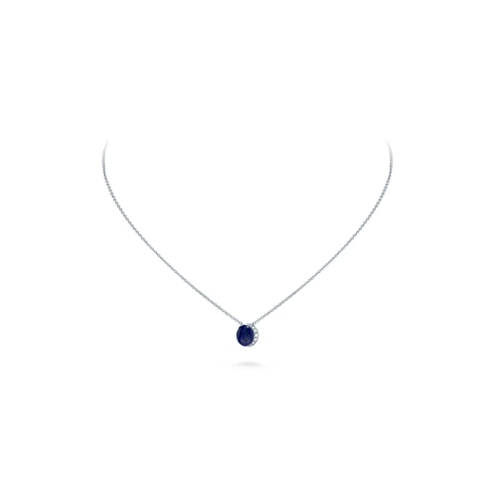David Morris 18k White Gold Fortuna Agate Necklace In Metallic